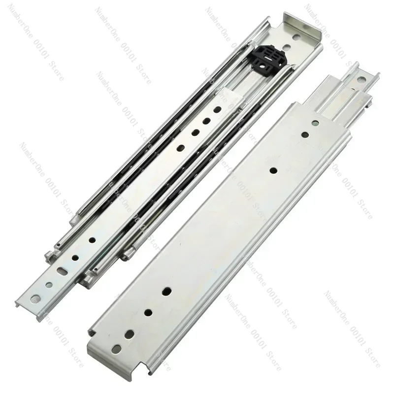 Heavy Duty Drawer Slides 500LBS Load 18-60inch 3-Fold Extension 76mm Width Industrial Ball Bearing Locking