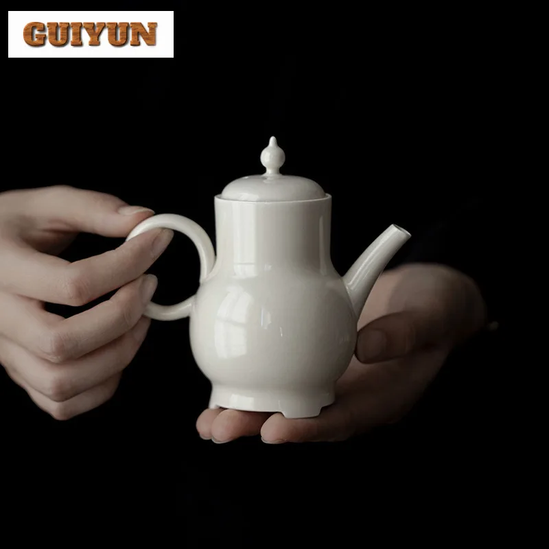 

140ml Grass Wood Gray Glazed Teapot Retro Tea Infuser Pot Tea Maker Kettle with Ball Hole Chinese Tea Set Supplies Collection