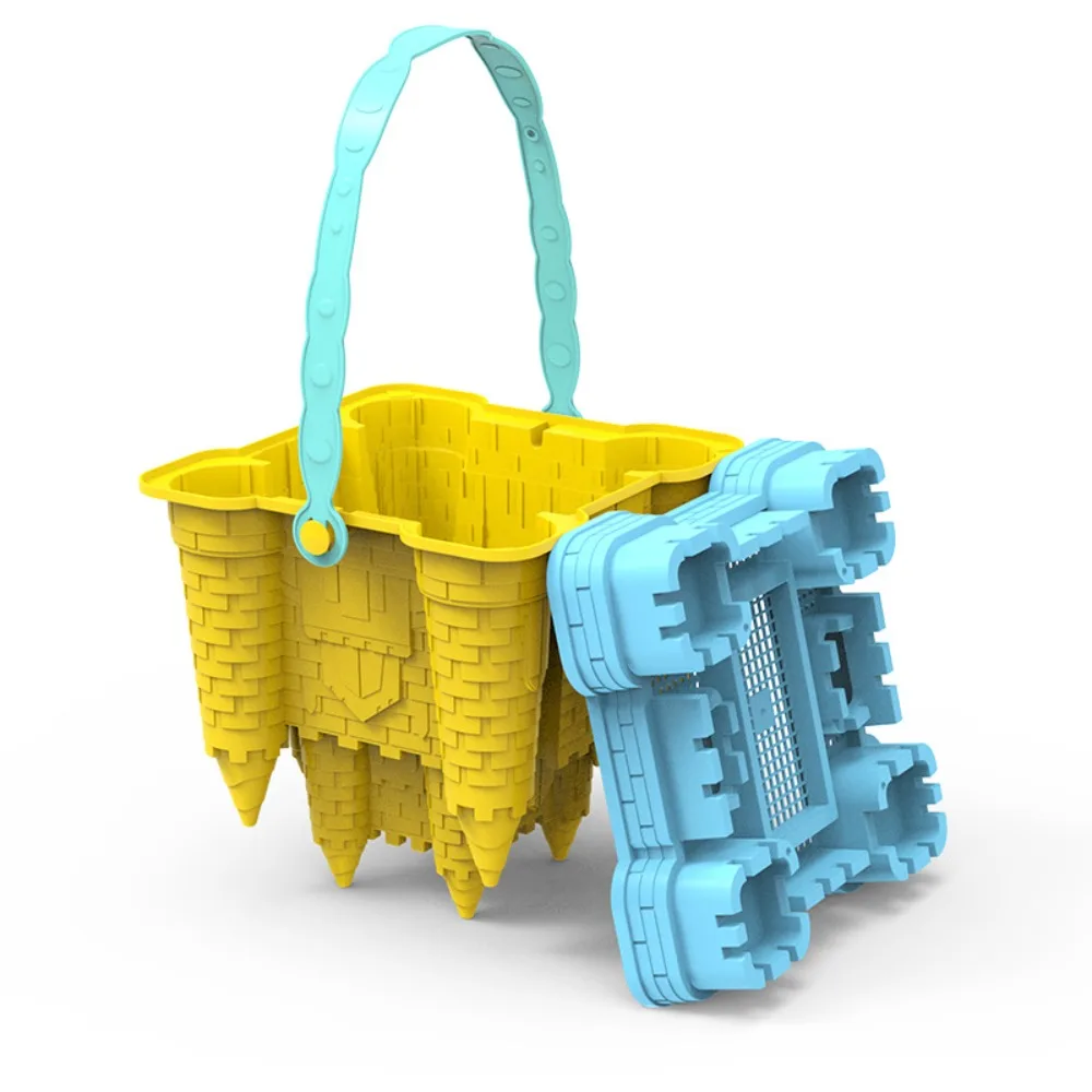 Summer Toys Beach Sand Toys Set Beach Accessories Yellow Castle Sand Mold Toy Plastic Fun Castle Bucket Play Sand Set