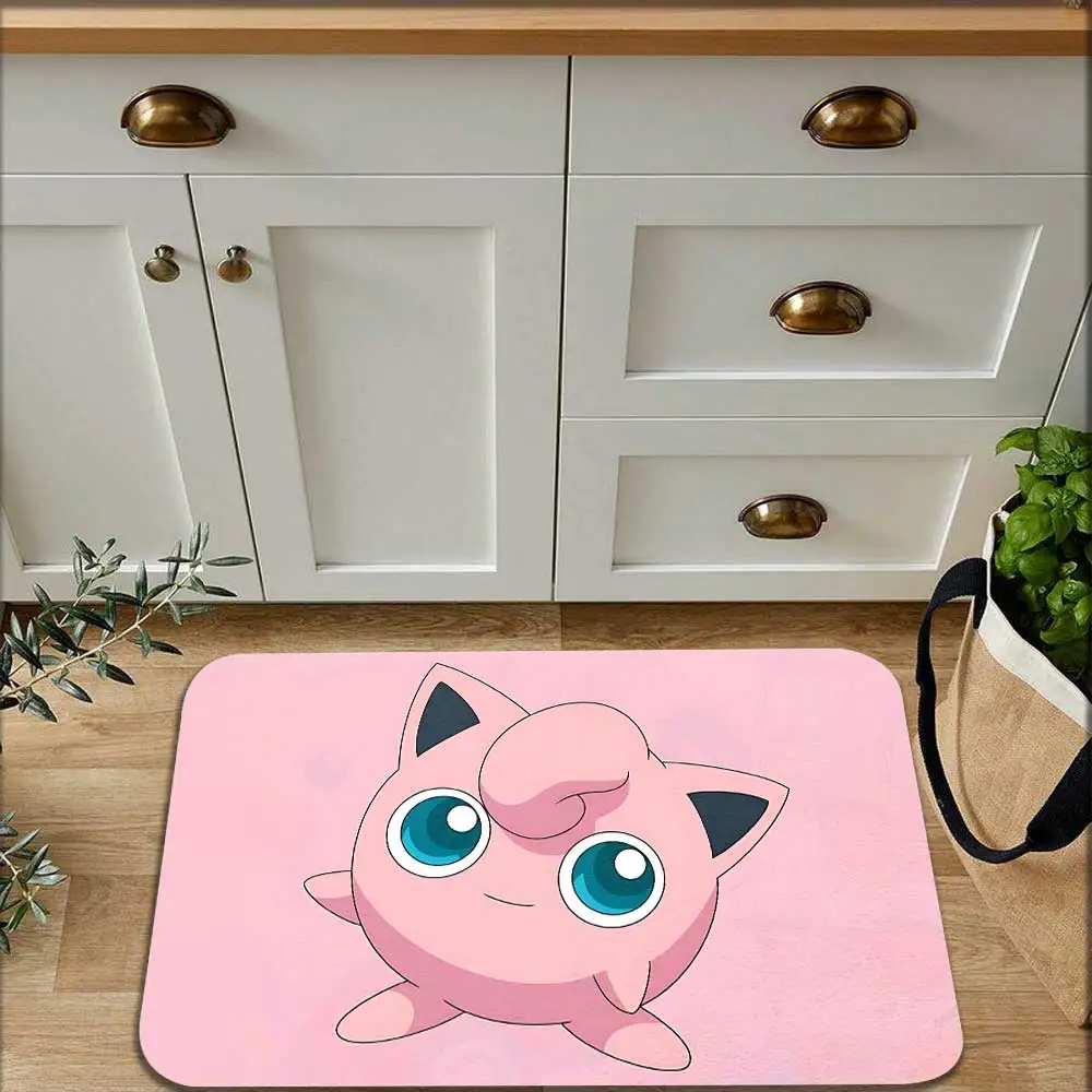 Alfombras de baño Kawaii Jigglypuffs، felpudo deentrada، alfombra de bienvida، decoración de cocina، alfombras suaves para