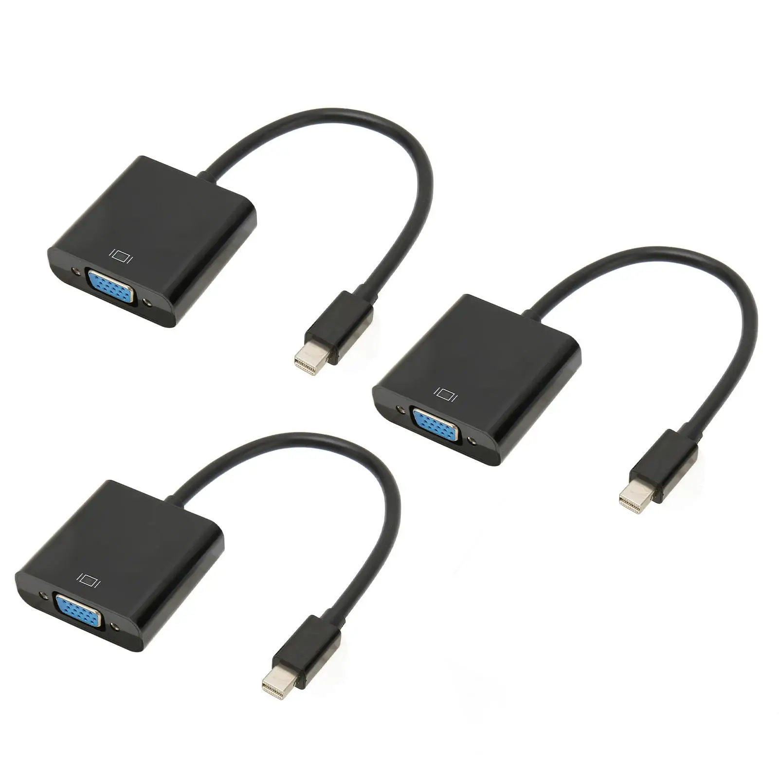3PCS Mini DisplayPort to VGA Adapter 1900x1200@60Hz - Stable Plug and Play for pc