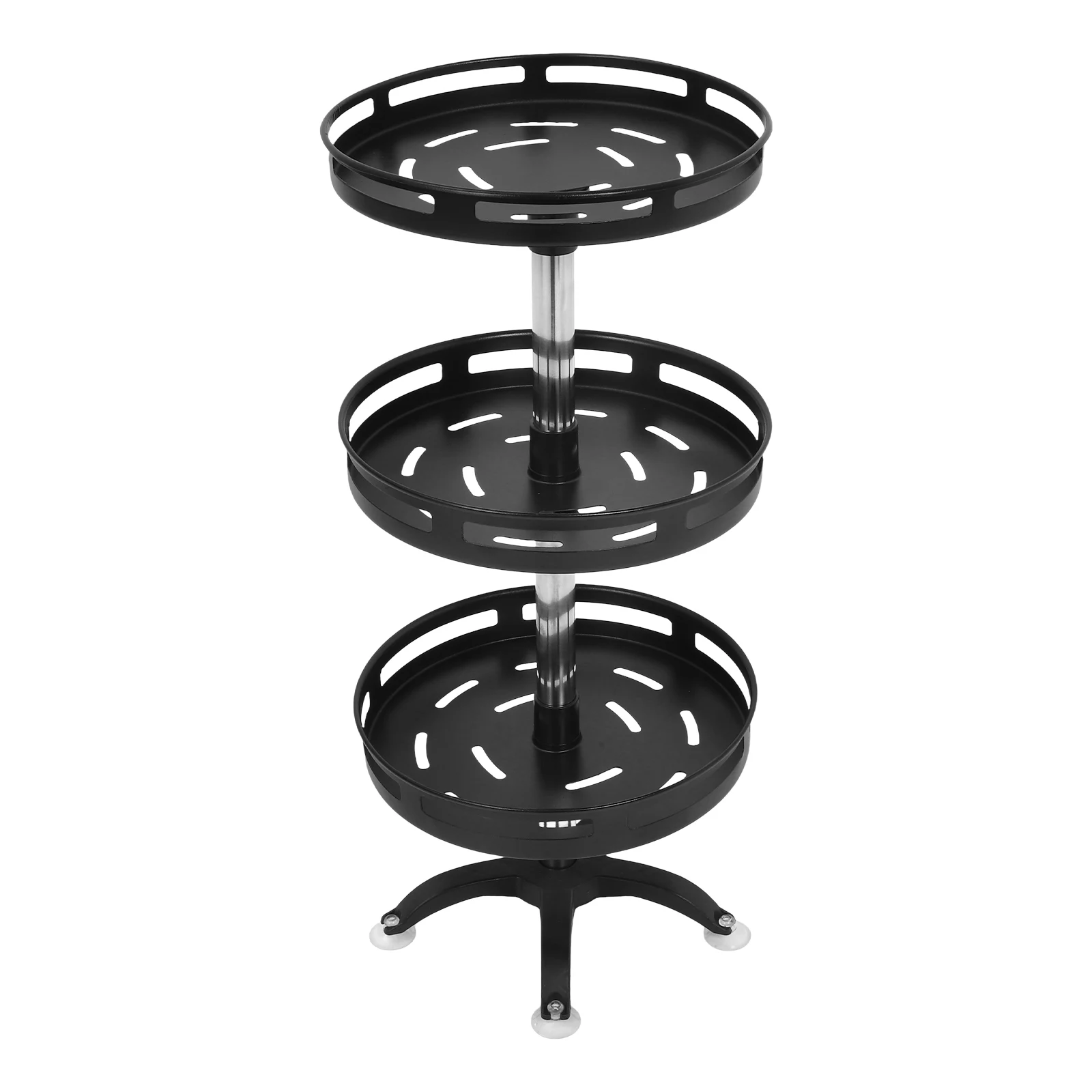 

Rotating Spice Rack 21.65 Inch Height 10.24 Inch Diameter Black Circular Base Kitchen Holder Tea Organizer Storage Tray