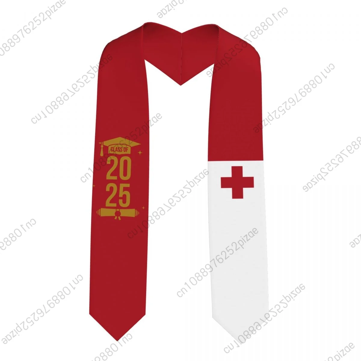 

New Tonga Flag Class Of 2025 183*13CM Graduation Stole Sash Scarf For International Students Proud
