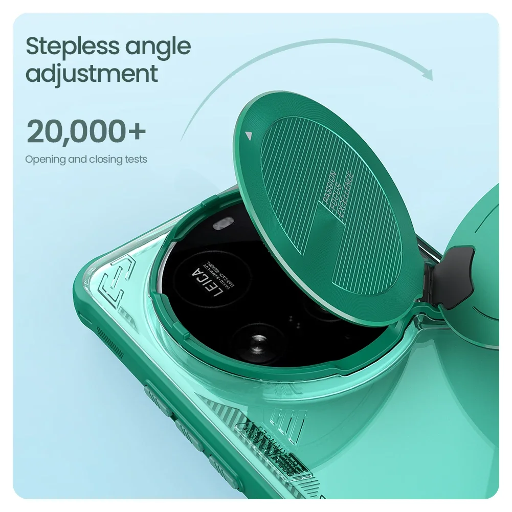 حافظة لهاتف Xiaomi Mi 15 Ultra 5G Nillkin Iceblade عدسة دعامة شفافة مع حامل حماية غطاء خلفي نحيف صلب