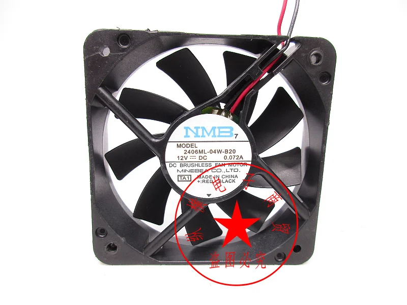 

NMB 2406ML-04W-B20 DC 12V 0.072A 60x60x15mm 2-Wire Server Cooling Fan