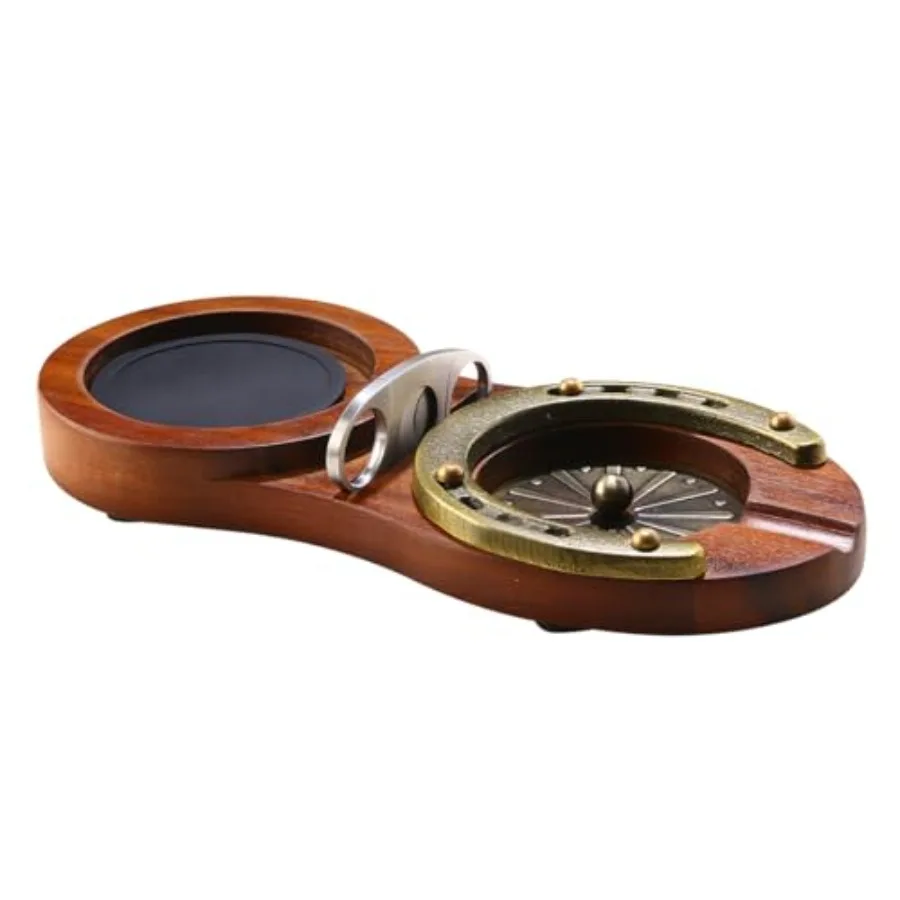 

Whiskey and Cigar Set with Solid Wood Ashtray Includes Cigar Cutter and Waterproof Coaster Prevents Condensation Perfect Cigar