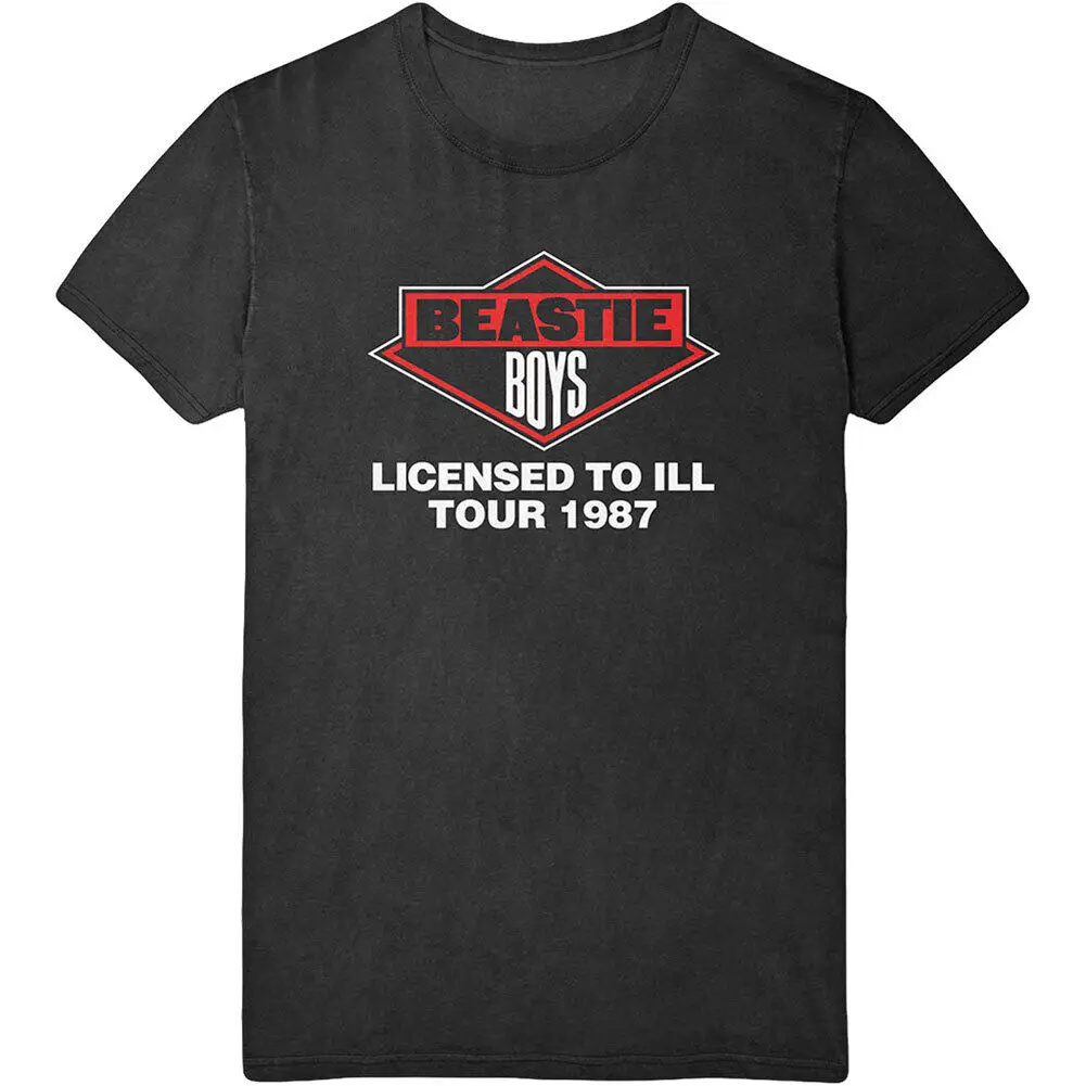 Men's  Licensed To Ill Tour 1987 Slim Fit T-shirt Medium Black