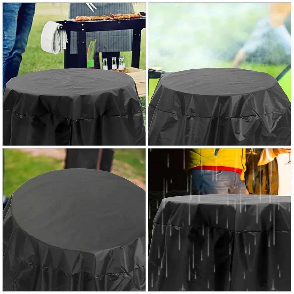 210D Waterproof Bbq Grill Cover Heavy Duty Round Outdoor Protector Snug Rain Guard Camping Patio Grill Shelter
