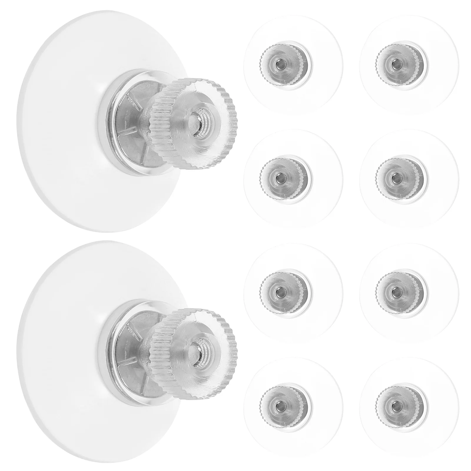 

10 Pcs Multi-purpose for Home Use Bathroom Suction Holders Cups Clear Nut Smooth Surface Threaded Pvc Pads