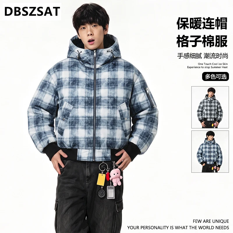 2027 Men's Hooded  Thickeneded and Warm in Winter, Windproof and Cold-Resistant, Simple and Versatile for Work Clothing