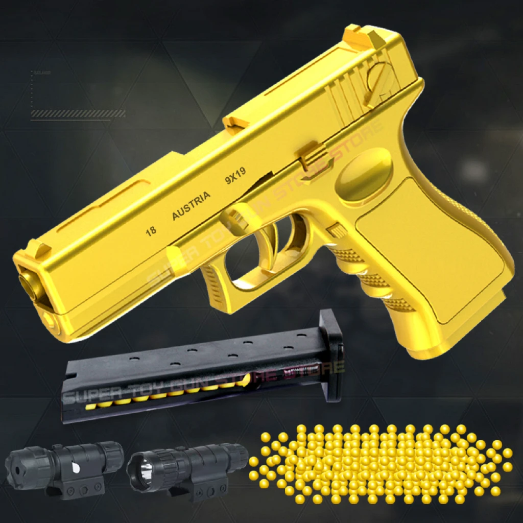 2025です。大人のための茶色のおもちゃの銃,手動フォームソフト銃,屋外射撃ゲーム,空気銃,g18