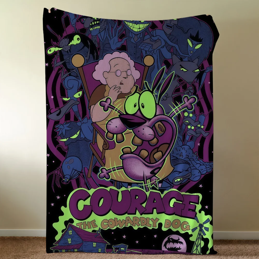 C-COURAGES-ES Blanket Throw Dog Super C-CowardlyS-ES Cosy Plush Living Room Sofa Couch Childish Birthday Gifts