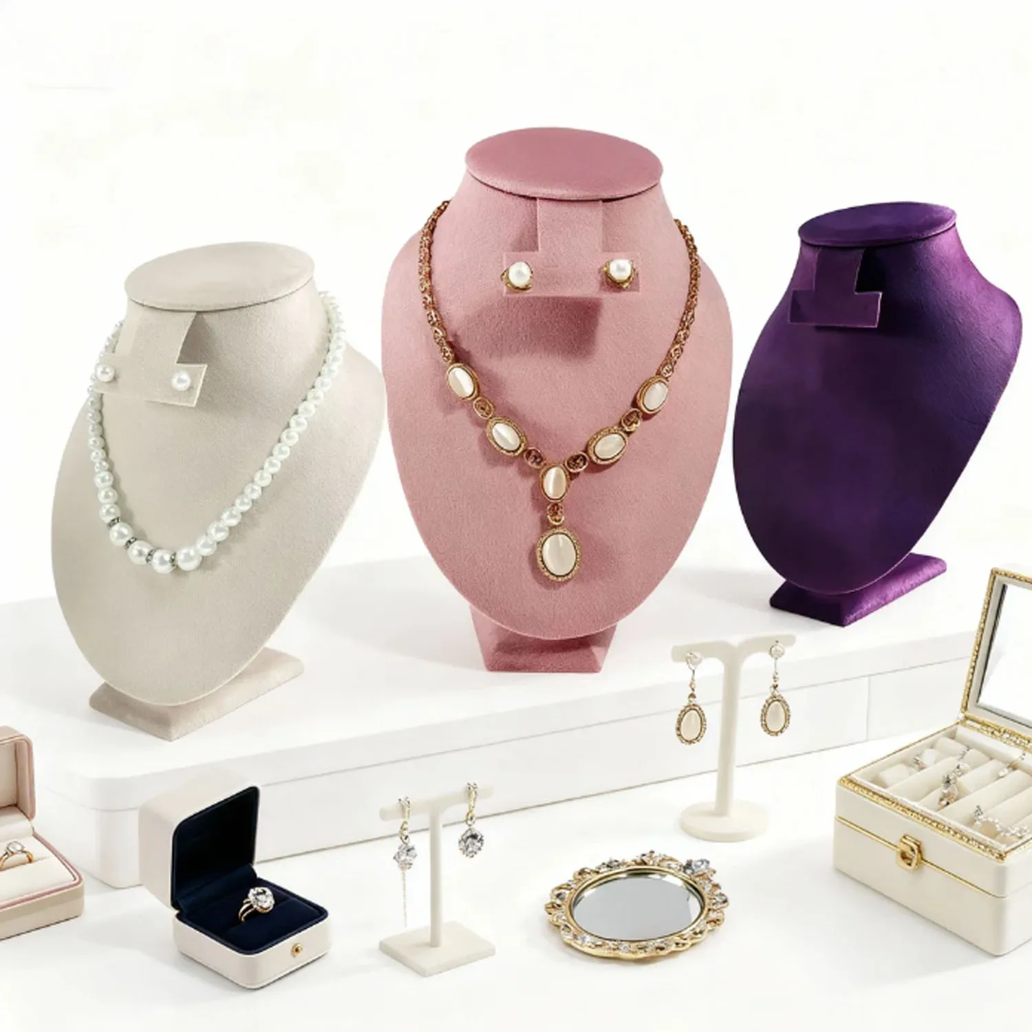 

1pcs Jewelry Bust Display Stand 26 Necklace Mannequin Holder for Jewelry Necklace Display Bust Mannequin pink Purple grey