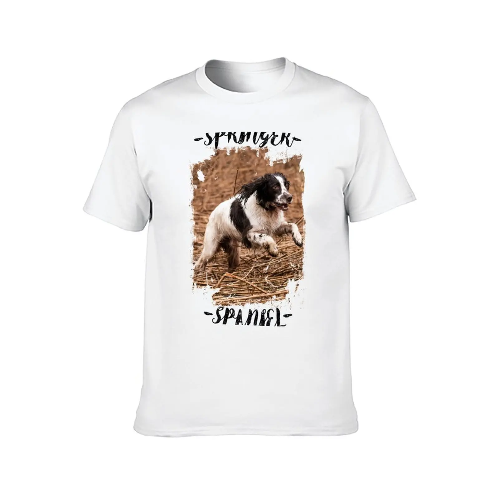 Working Springer spaniel in the field photograph T-Shirt g man t shirts for men anime t shirts oversize T-Shirt