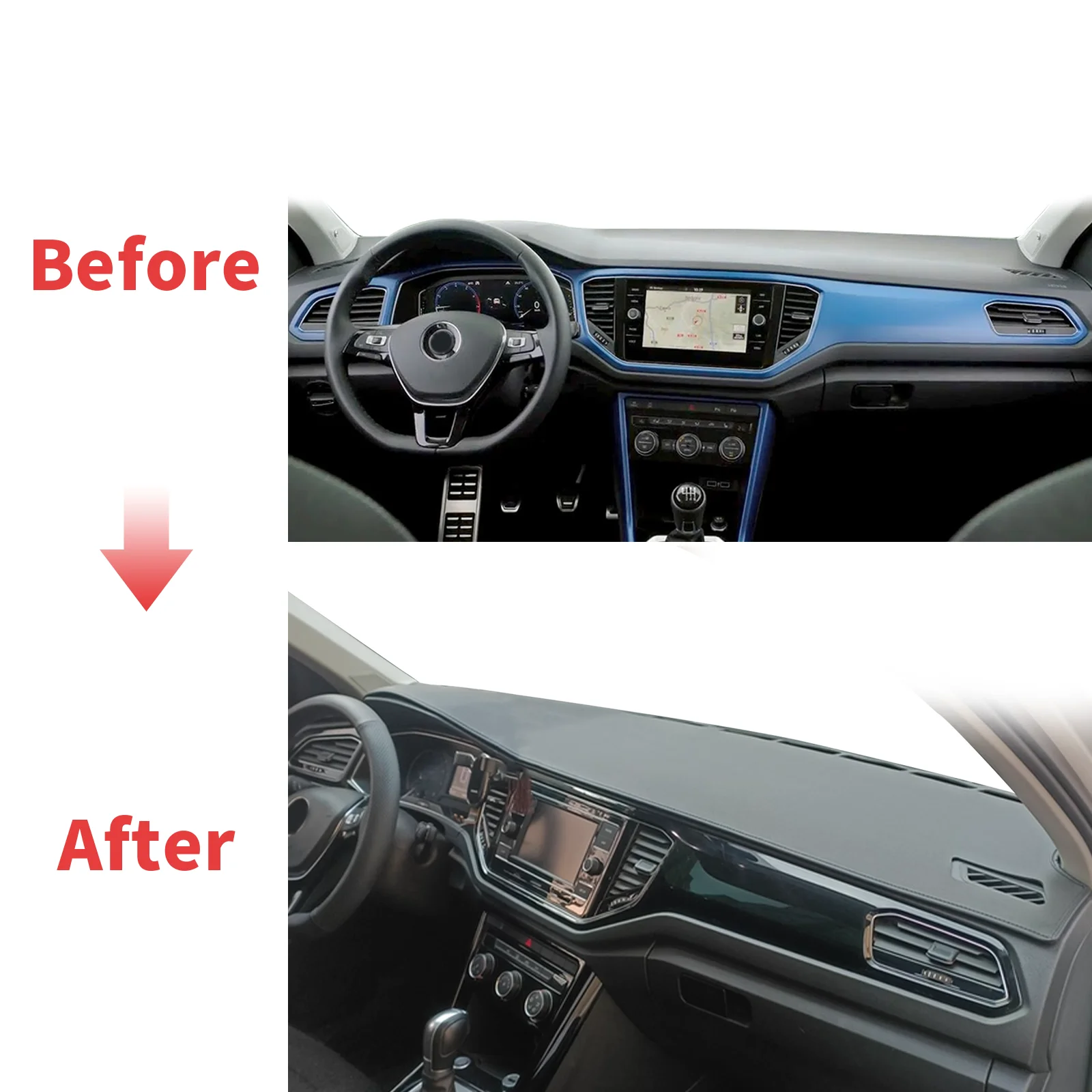 fit for VW T-ROC 2017 2018 2019-2022 TROC T ROC Car Accessories Dashmat Protective Carpet Dashboard Cover Pad DashMat Sunshade
