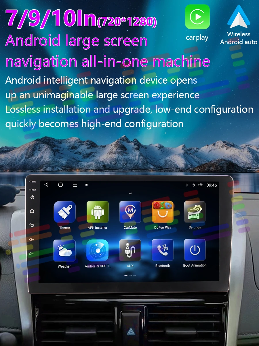 Apple Carplay Android12 Radio Multimedia 7/9/10 inch CarPlay Auto 2din Radio Stereo Receiver Player GPS FM For VW Toyota Nissan