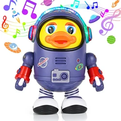 Jouet interactif Musical en forme de canard pour bébé, jouet électrique avec lumières et sons, Robot dansant, éléments de l'espace, pour nourrissons, cadeaux pour enfants