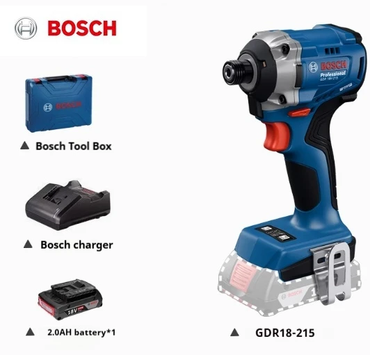 Bosch GDR18V-215 18V Cordless Brushless Impact Driver - 215Nm Max Torque, 1/4