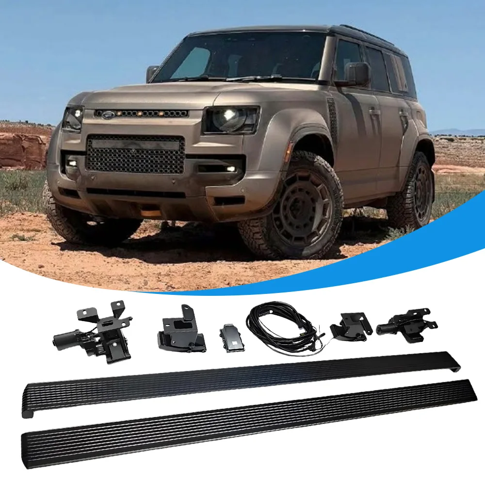 for 2023-2025 Land Rover Defender 110 L663 Deployable Power Electric Running Boards Aluminum Retractable Side Step Nerf Bars