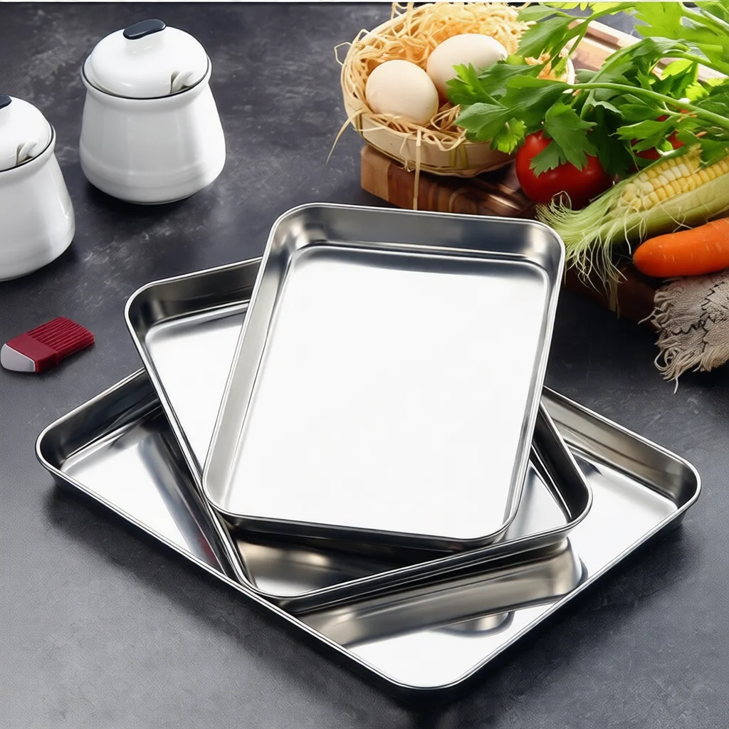Stainless Steel Rectangular Se - огляд і ціна Kitchen Baking Tray Organizer