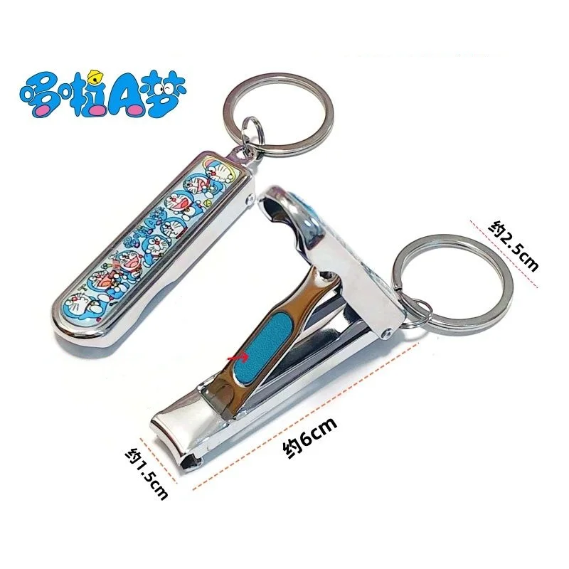 Doraemon Nail Clipper Keychain Flat Mouth Folding Portable Nail Clipper Household Carbon Steel Sharp Cartoon Backpack Pendant