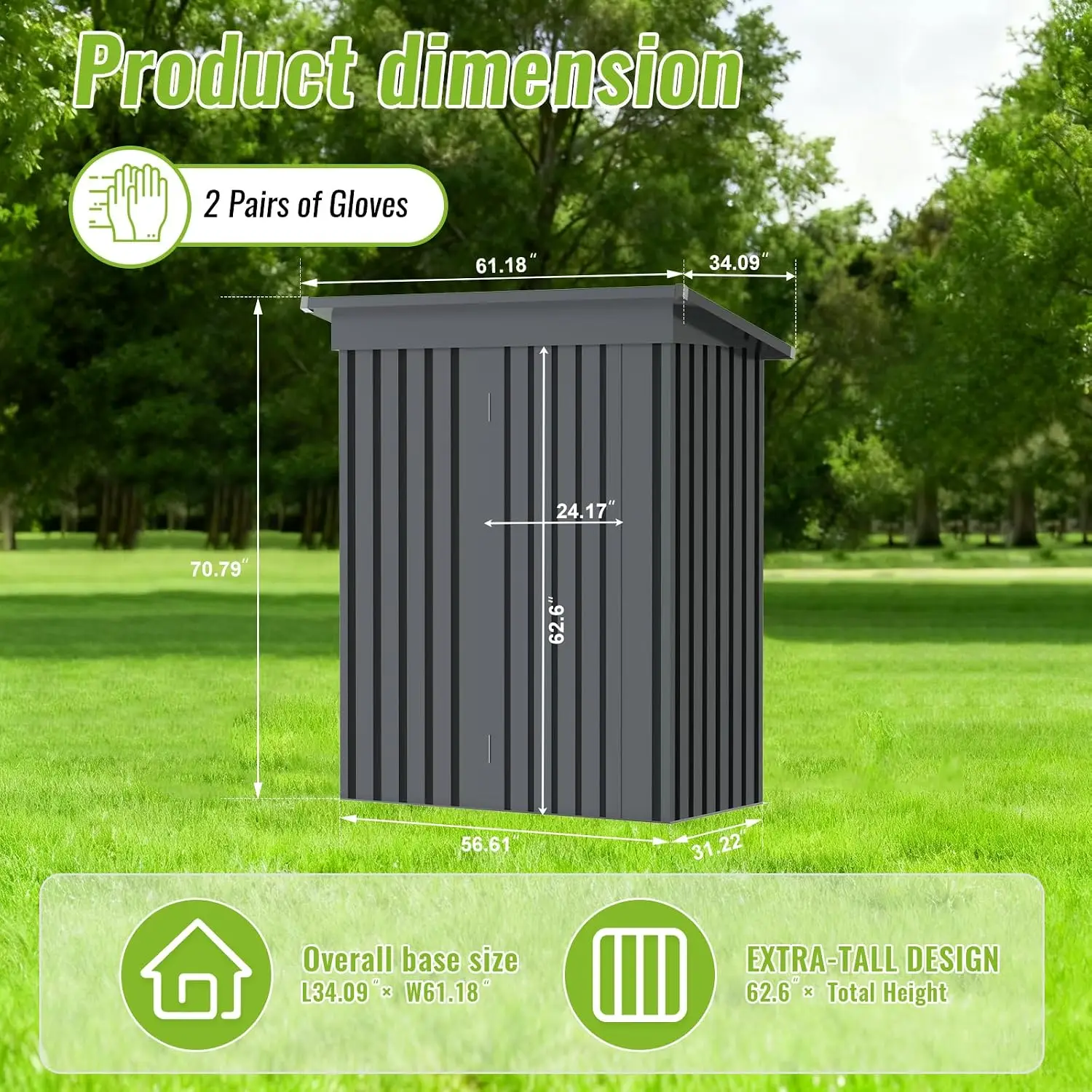 5x3 FT Outdoor Storage Shed, Metal Garden Shed with Upgraded Frame, Lockable Doors for Backyard, Patio, Lawn and, Customized