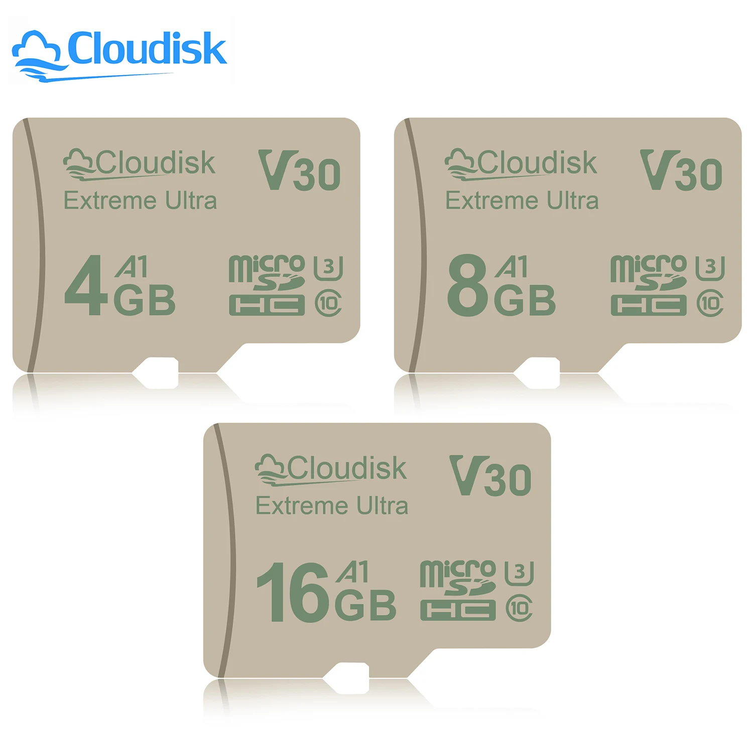 Cloudisk-Cartões Micro SD de Alta Velocidade, Cartão de Memória, U3, 16GB, 8GB, 4GB, V30, C10, A1, SDHC, Compatível com Telefone, Tablet, GoPro