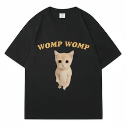 Womp Womp Funny El Gato Sad Crying Cat T Shirt Men Women Fashion Short Sleeve Oversized 100% Cotton Casual T-Shirts Streetwear