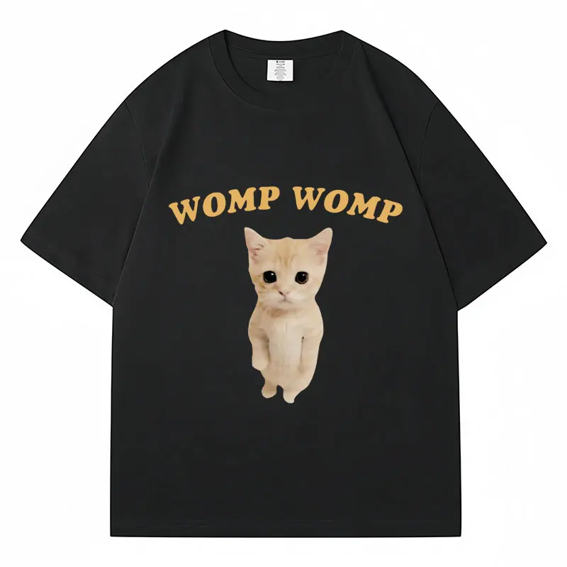 Womp Womp Funny El Gato Sad Crying Cat T Shirt Men Women Fashion Short Sleeve Oversized 100% Cotton Casual T-Shirts Streetwear