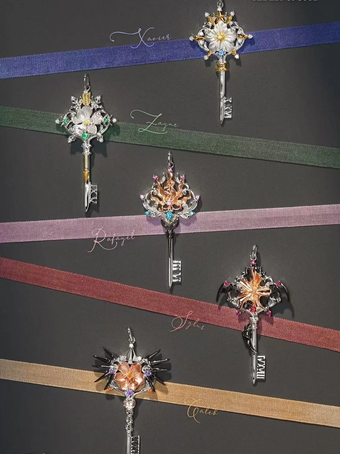 

Love and Deep Space Cosplay series impression derived key pendant Caleb Sylus Rafayel Xavier Zayne peripheral