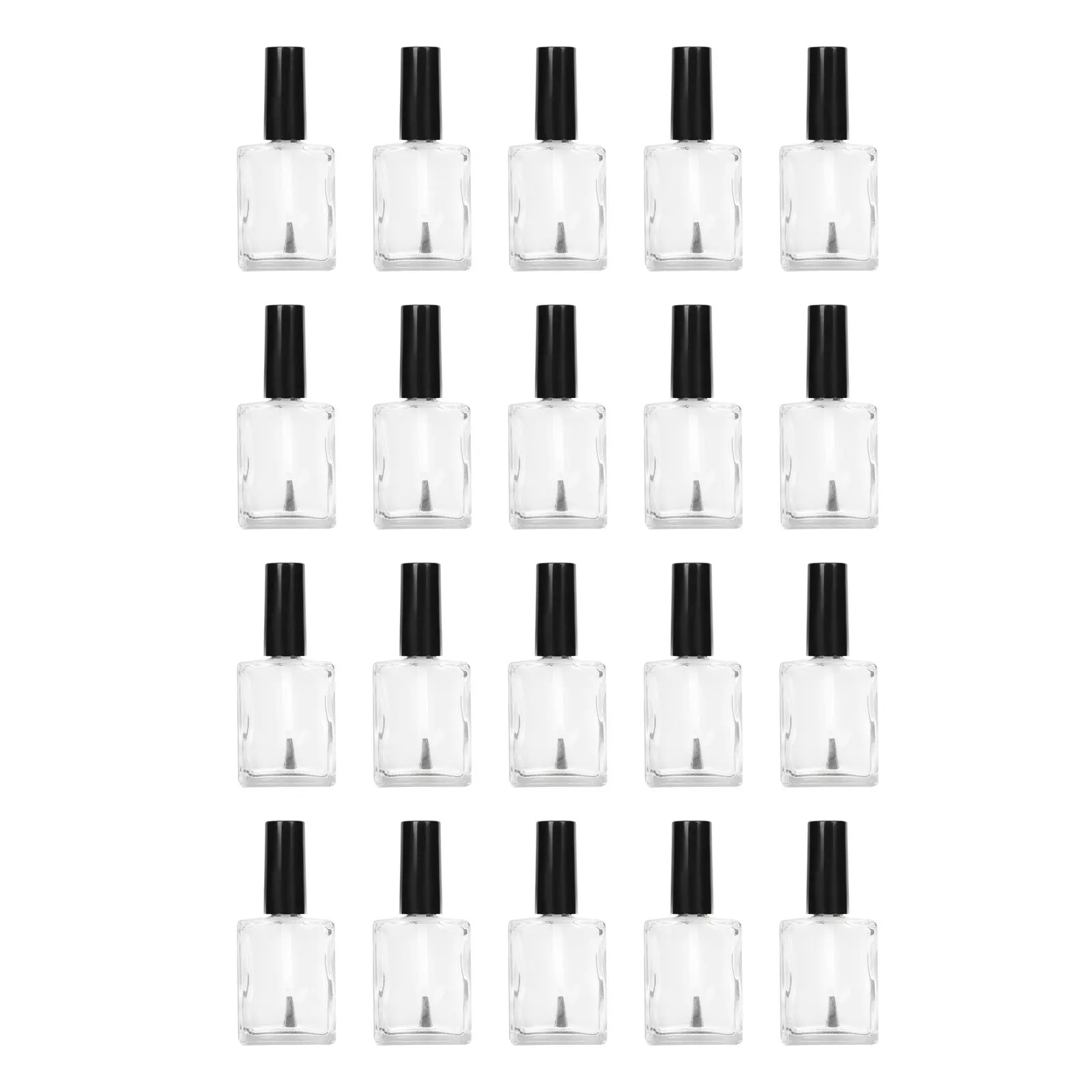 20Pcs Refillable Nail Polish Storage Bottles Leakproof Flat Shape Nail Varnish Holder Manicure Tool Flat Shaped Bottle