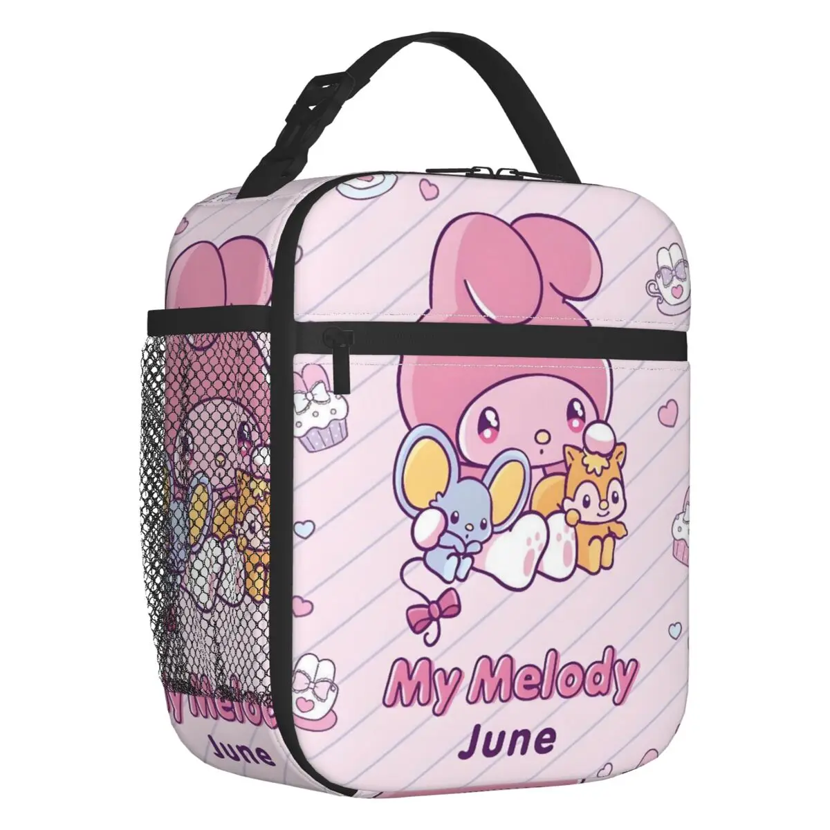 

Custom Melody Cartoon Movie Insulated Lunch Bags for Work School Kawaii Design Portable Cooler Thermal Lunch Box