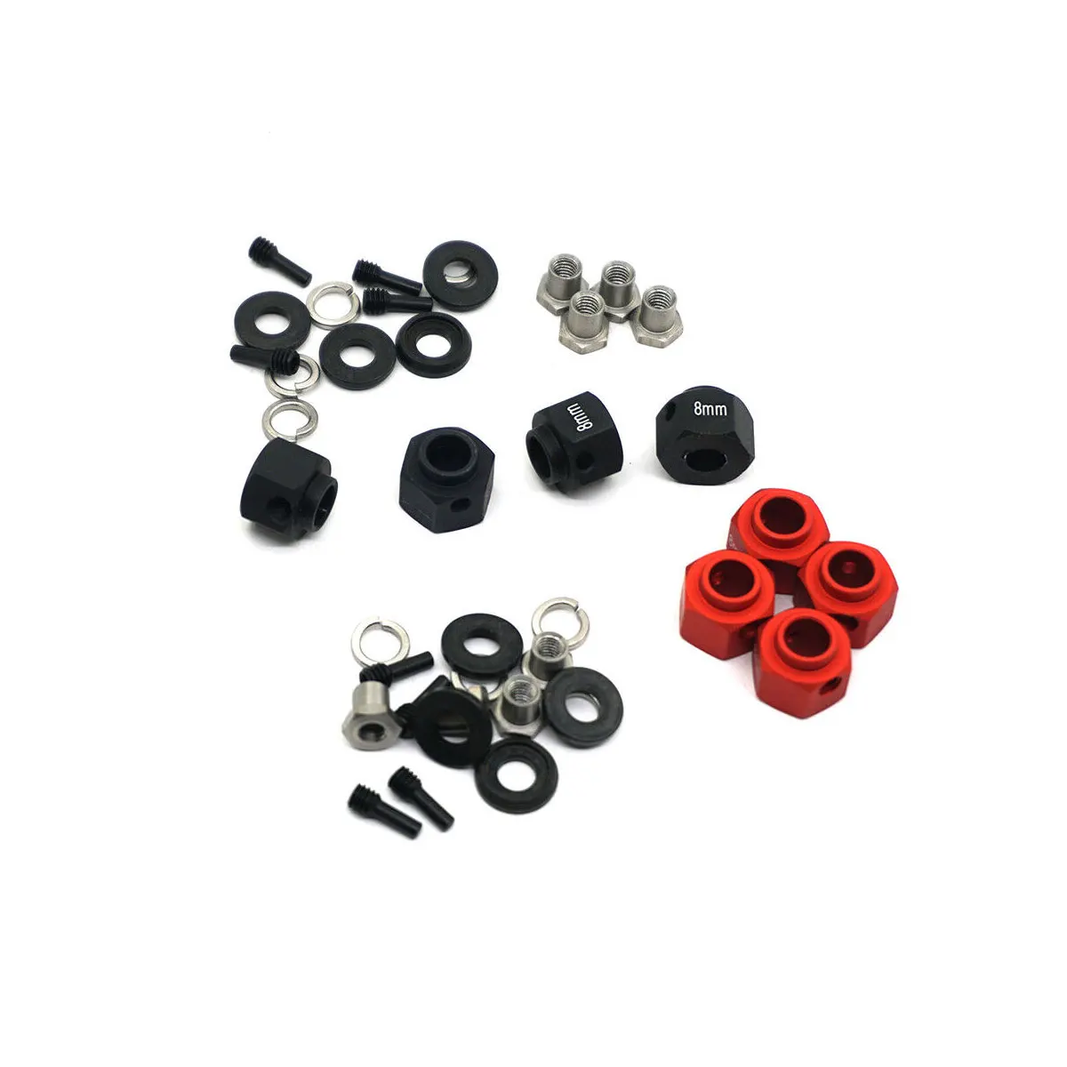 HWRC 4x 6/8/9/10/11/12mm Thick 12mm Hex Wheel Hubs Wheel Racks For RC TRX-4