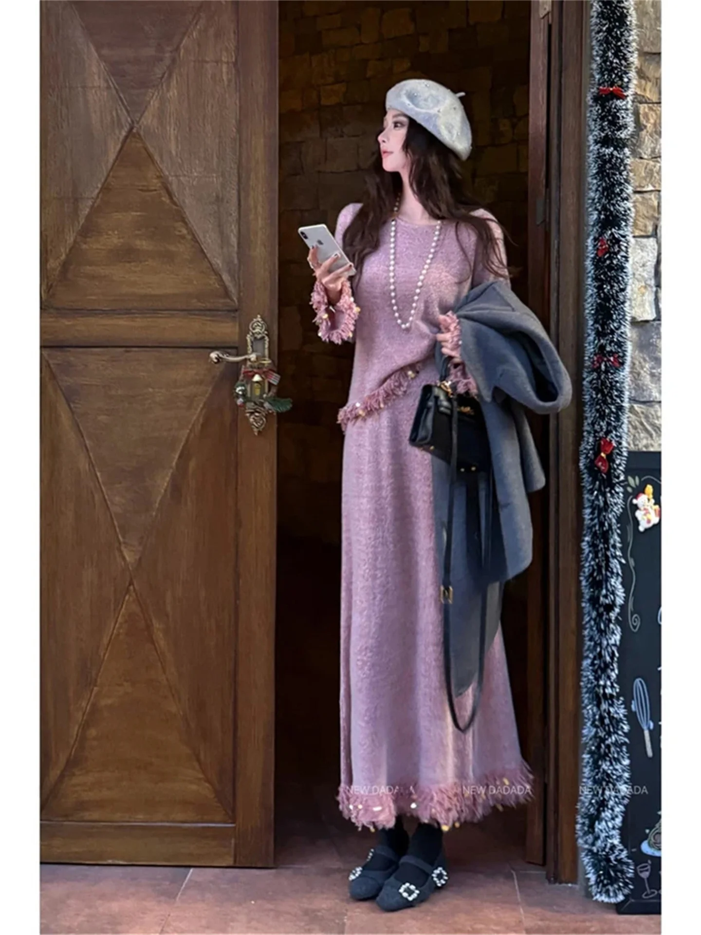 

Ele Comfortable Loose Women's plus Size Spring Faion Set with Trendy f Skirt Romantic Sle Casual Long Sve