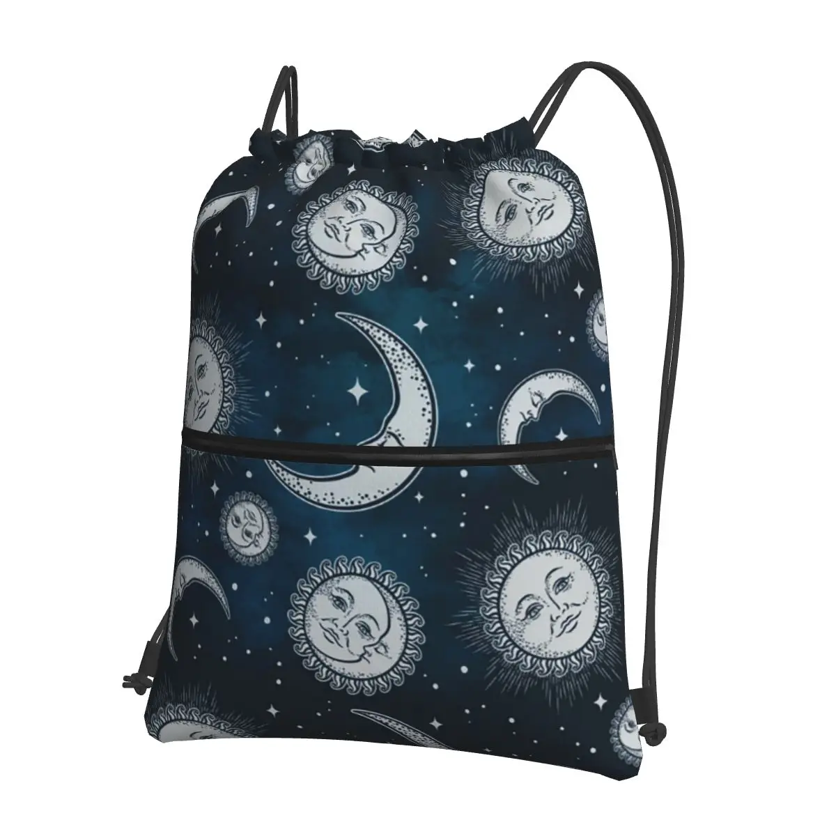 Celestial Mystic Esoteric Magic Sun Moon Backpacks Multi-function Drawstring Bags Sundries Bag Book Bags for Man Woman School