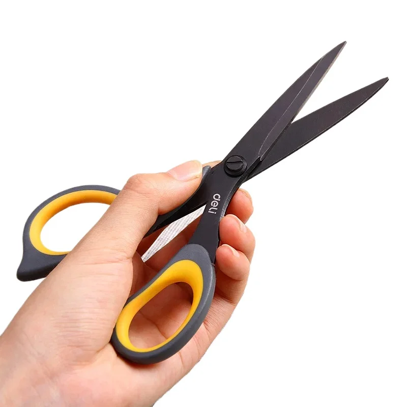 Imagem -06 - Deli-stainless Steel Anti Stick Scissors Liga de Papelaria Material Escolar Material de Escritório Student Faça Você Mesmo Artesanato Mão 175 210 mm