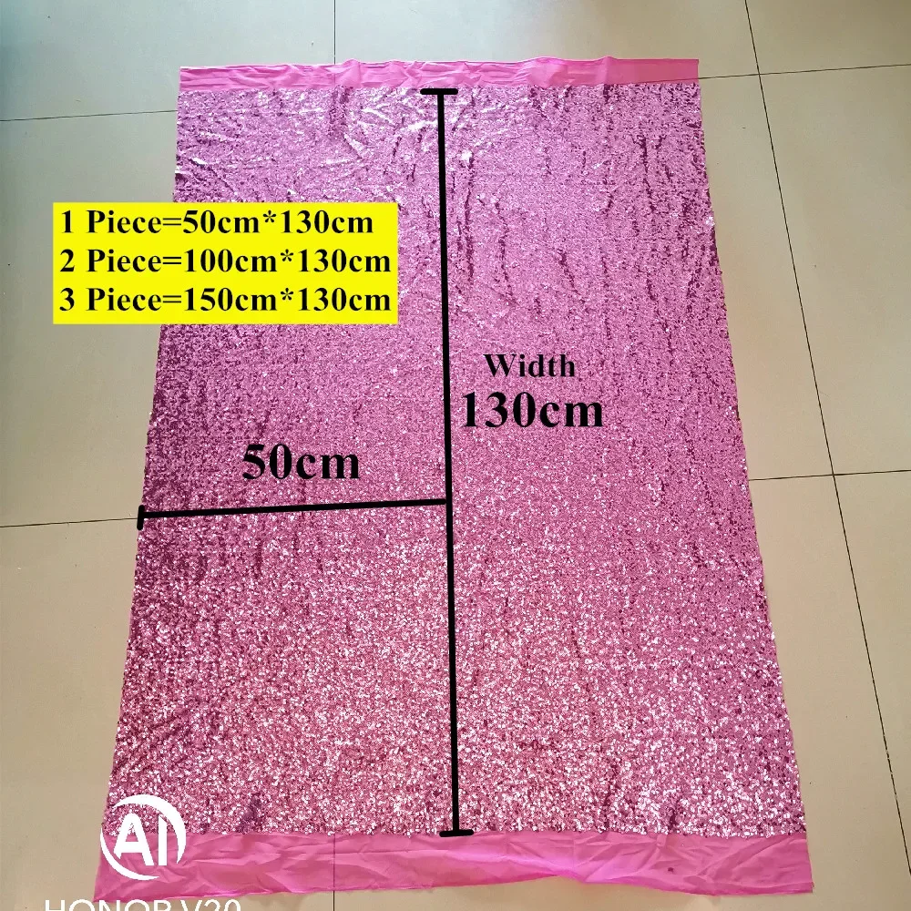 Sequined Lace Fabrics Red Big Size Sequins Laser Hologram Neon Spangle Bright For Dress  Embroidery Table Runner Cloth 132cm