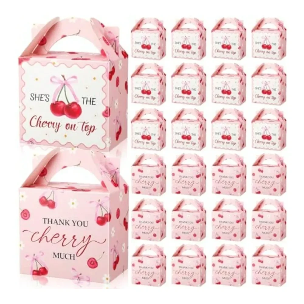 

Pcs Cherry Treat Boxes Pink Favor Bags With Handles She Is Cherry On The Top Boxes Thank You Party Bags Gifts For Birthday Brida