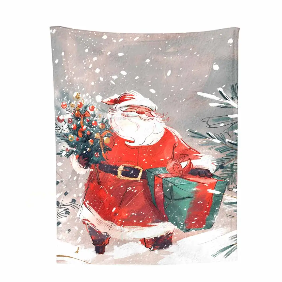 Father Christmas Ultra-Soft Flannel Blanket - Exceptional Warmth And Cozy Comfort for Perfect Home Decor: Sofa, Bedroom