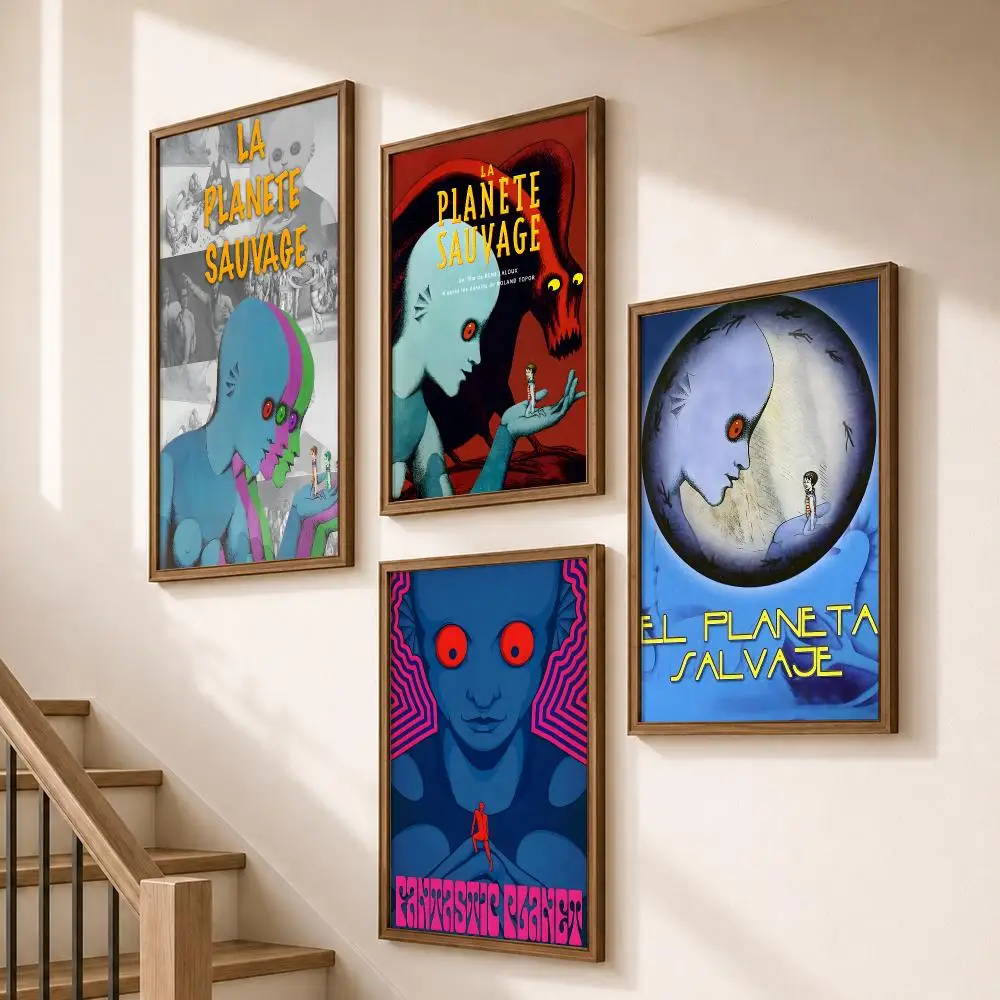 Movie Fantastic Planet Surreal Art Poster HD Self Adhesive Wall Decor for Bedroom Dorm Room Office Gaming Room Gift