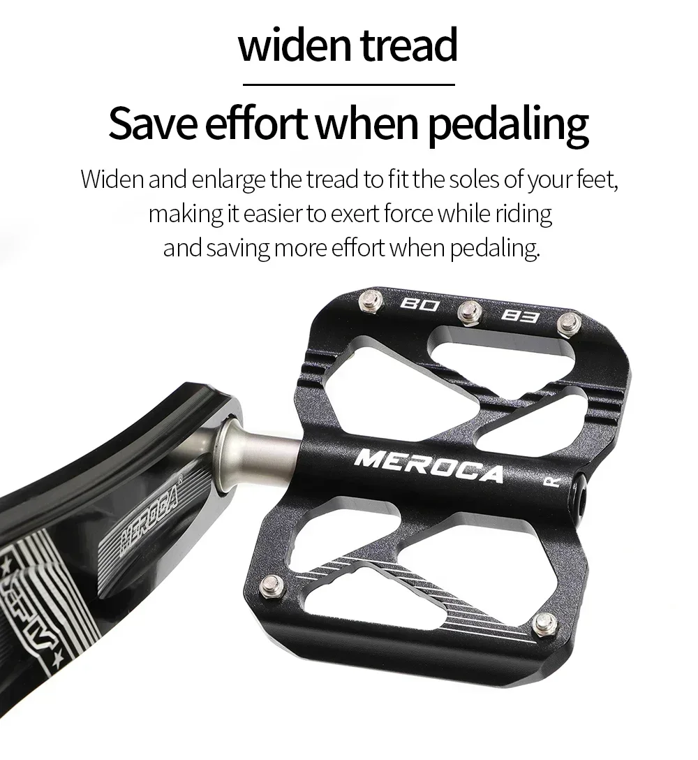 دواسات الدراجة الجبلية المصنوعة من سبائك الألومنيوم من MEROCA: 3 - محمل، مضاد للانزلاق، موسع، مختوم، CNC #4