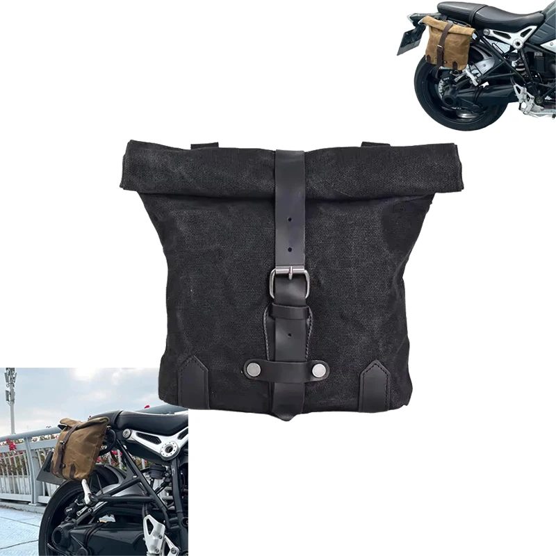 

Винтажная мотоциклетная черная универсальная седельная сумка, большая вместительная боковая сумка, инструмент для хранения, водонепроницаемая боковая сумка для мотоцикла, седельная сумка