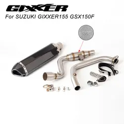 Motorcycle Exhaust System for Suzuki Gixxer 155 GSX150F Motorcycle Exhaust Header Mid Link Pipe Slip On Muffler With DB Killer