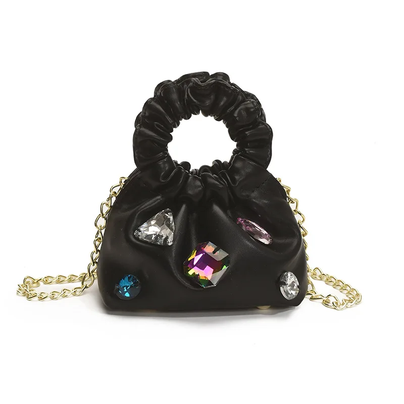 

Mini Princess Style Handbag with Gold Ball Charm for Kids Crossbody Bag for Girls