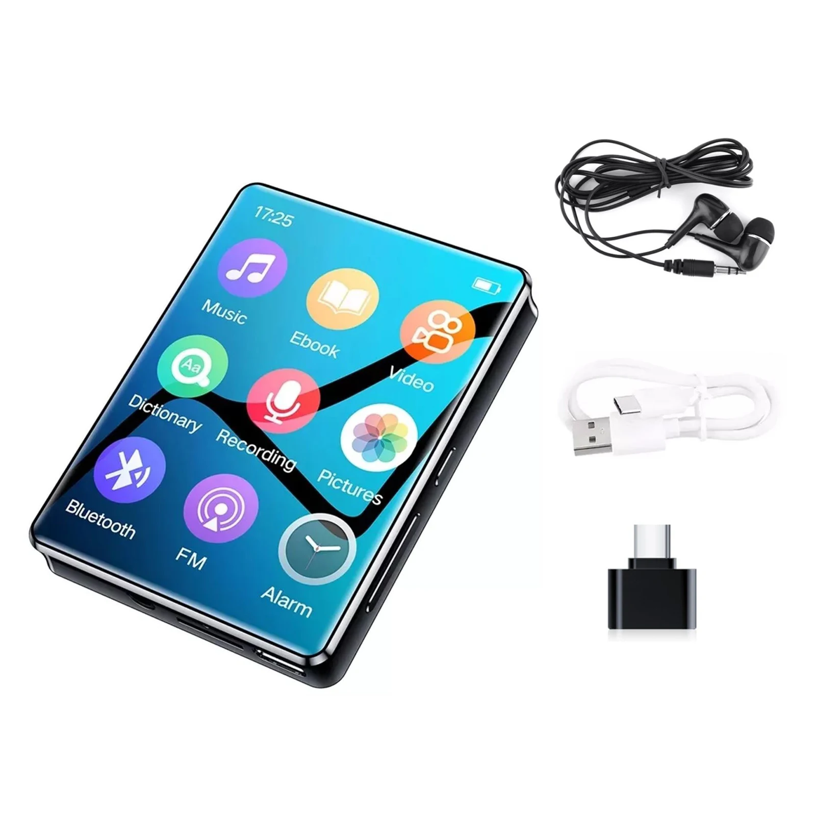 

1Pc Protable 2.4-inch Bluetooth 5.0 MP4 MP3 Player HiFi Lossless Sound FM Radio Music Voice Recorder 240*320 Resolution