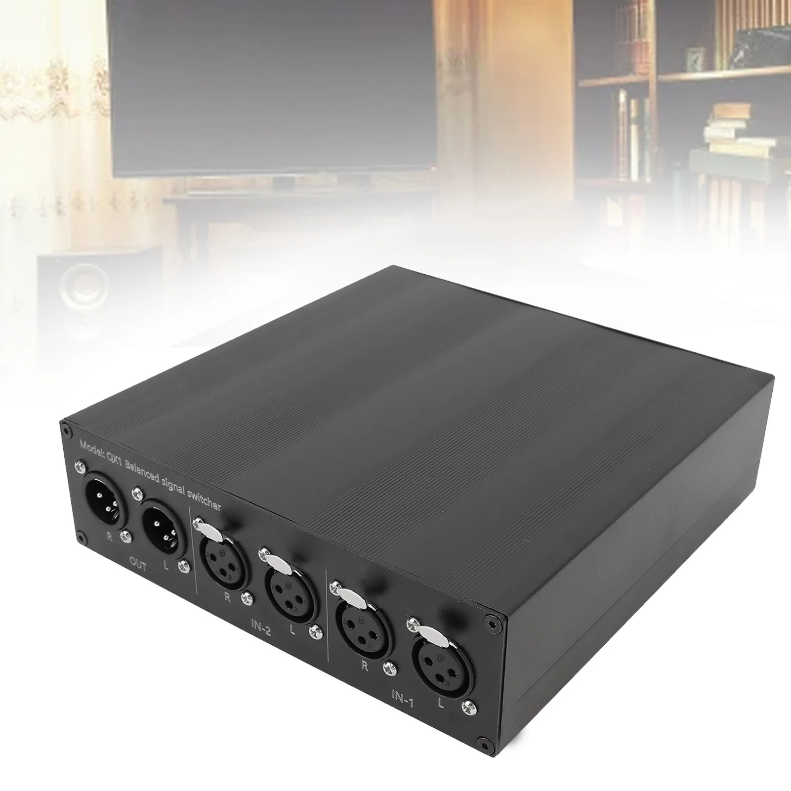 

Sound Selector Switcher CNC Processing Lossless Gold Plated XLR Terminal Balance Sound 2 In 1 Out for Power Amplifier