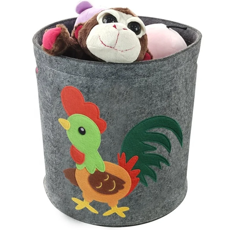 

Large Capacity Dirty Clothes Basket for Kids, 100% Felt Storage Boxes, Animal Household Toy, High Quality
