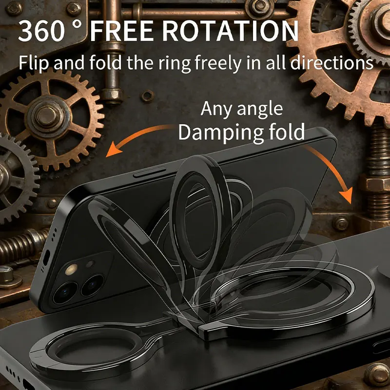 For Magsafe Strong Magnetic Metal Ring Stand 360° Rotation Folding for iPhone 17/16/15/14 /13/12 Samsung