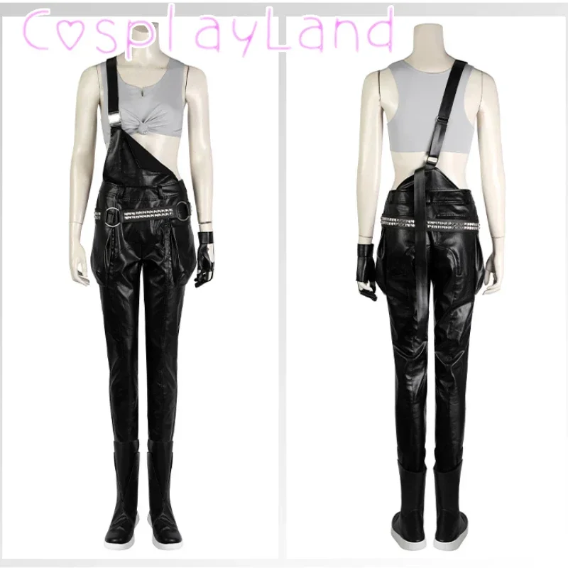 

2077 Judy Alvarez Cosplay Costume Fantasia Game Cosplay Disguise Adult Women Tops Leather Overalls Pants Halloween Suit