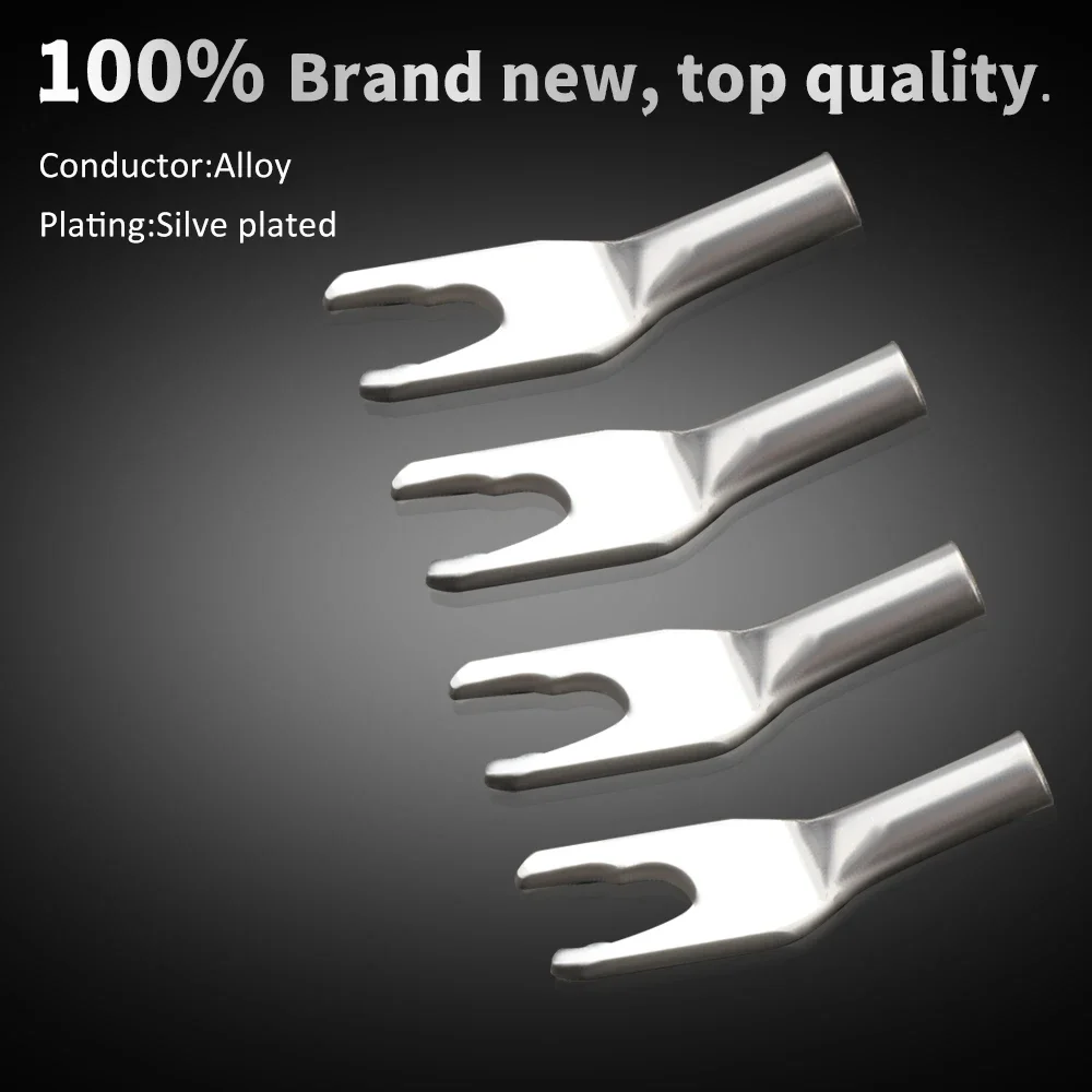 Prémio cabo de altifalante prateado, adaptador de plugue banana, condutor de latão com conectores série SureGrip, pacote de 2, 4pcs, China